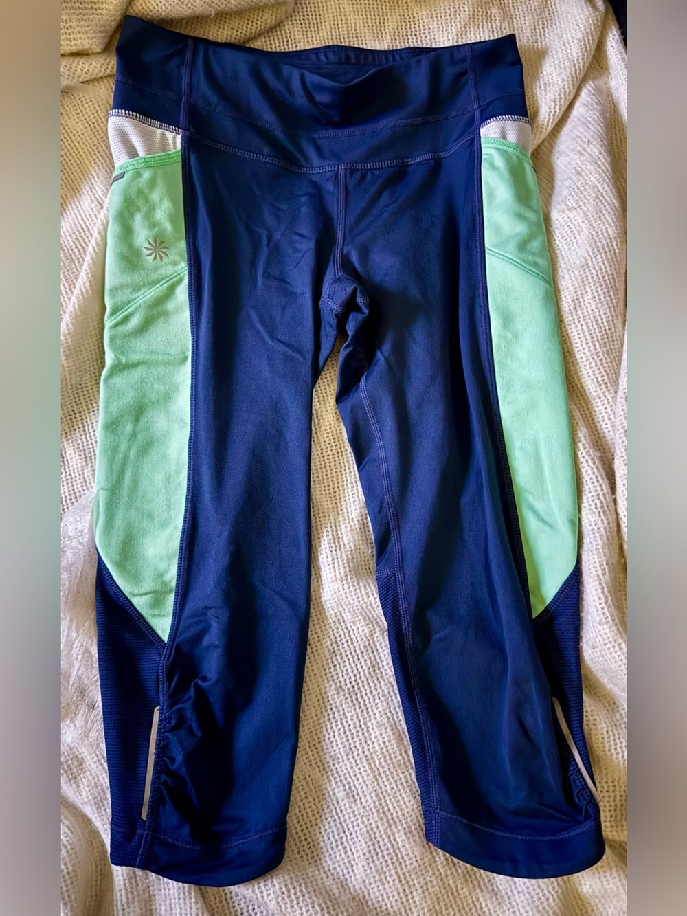 Athleta Navy and Mint Performance Leggings
